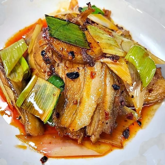 Double Cooked Pork 蒜苗回锅肉.