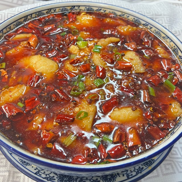 Fish Fillet with Clear Noodle & Bean Sprouts in Chili Oil Soup沸腾鱼.